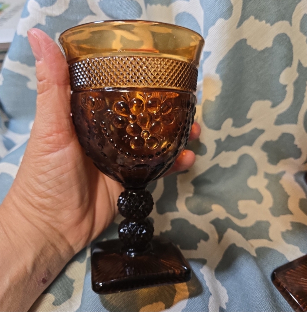 Vintage water goblet Chroma Nut Brownby Imperial Glass-Ohio